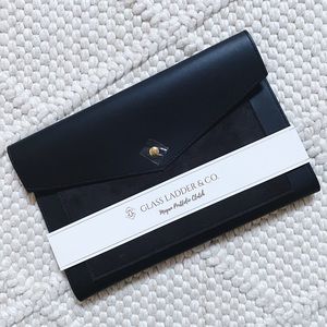 Black Vegan Leather Tech Clutch - NEW